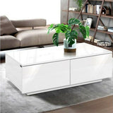 Artiss Modern Coffee Table 4 Storage Drawers High Gloss Living Room Furniture Wh