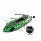 1 Seat Quick Inflatable Kayak Double-Sided Paddle Adjustable Seat I-Beam Floor