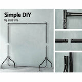 1.8m Mobile Clothes Rack on Wheels Coat Rail Hanger Stand Garment Display Metal