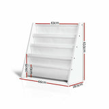 Kids Magazine Bookshelf Toy Book Display Storage Shelf Rack White Artiss 4 Tier