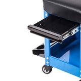 Kincrome 2 Drawer Workshop Creeper Stool Garage Mechanic Rolling - Electric Blue