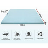 Memory Foam Mattress Topper Queen Size Cool Gel Bamboo Cover Motion Control