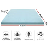 Memory Foam Mattress Topper Queen Size Cool Gel Bamboo Cover Motion Control