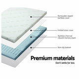 Mattress Topper Bamboo Cover Memory Foam Cool Get Matress Support Bedding 8cm Be