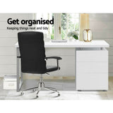 Metal Desk Office Home Furniture Computer Student Study Table w/ 3 Drawers White