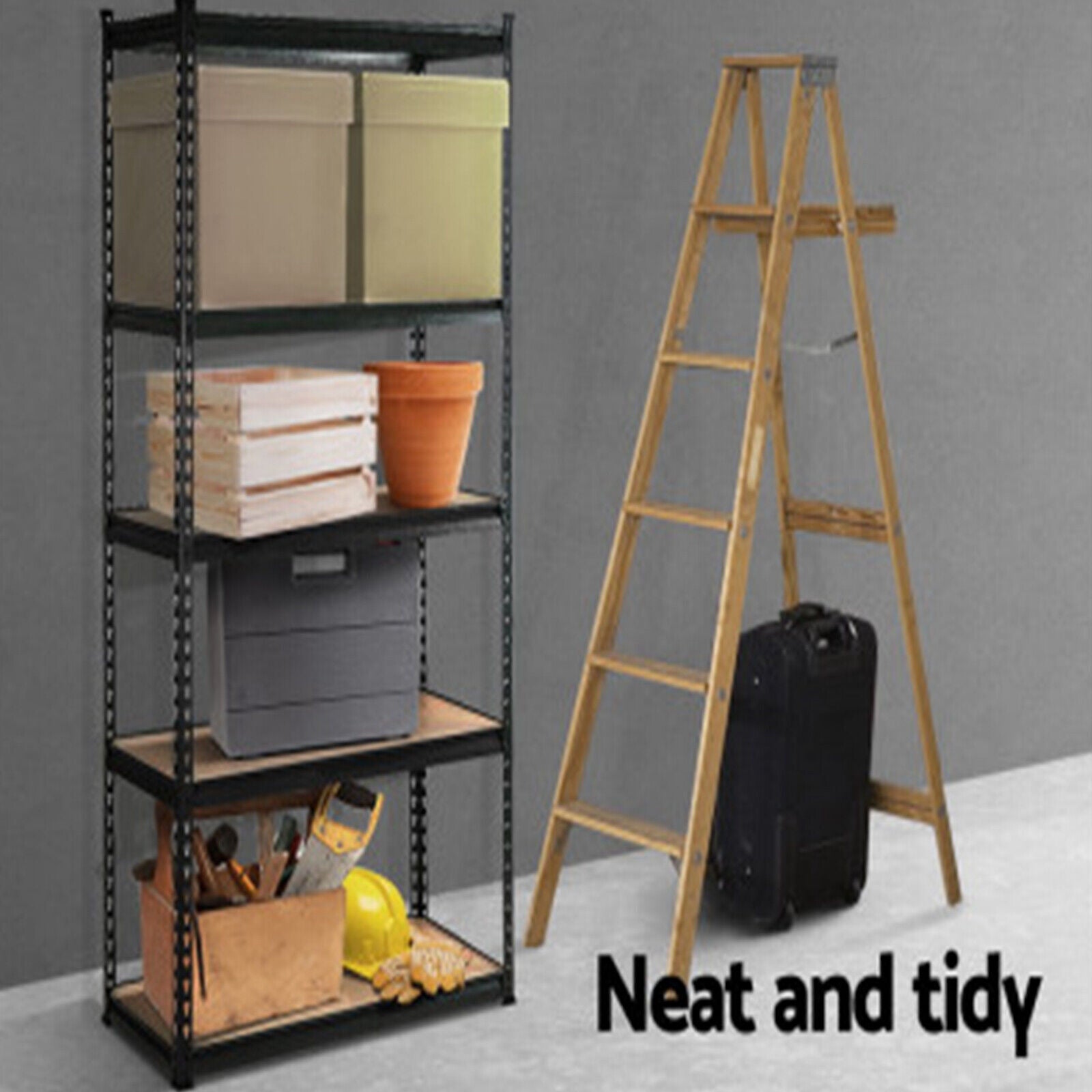 Metal Racking Shel Metal Steel Warehouse Shelf Shelving Racking Garage Storage Rack Unit ...