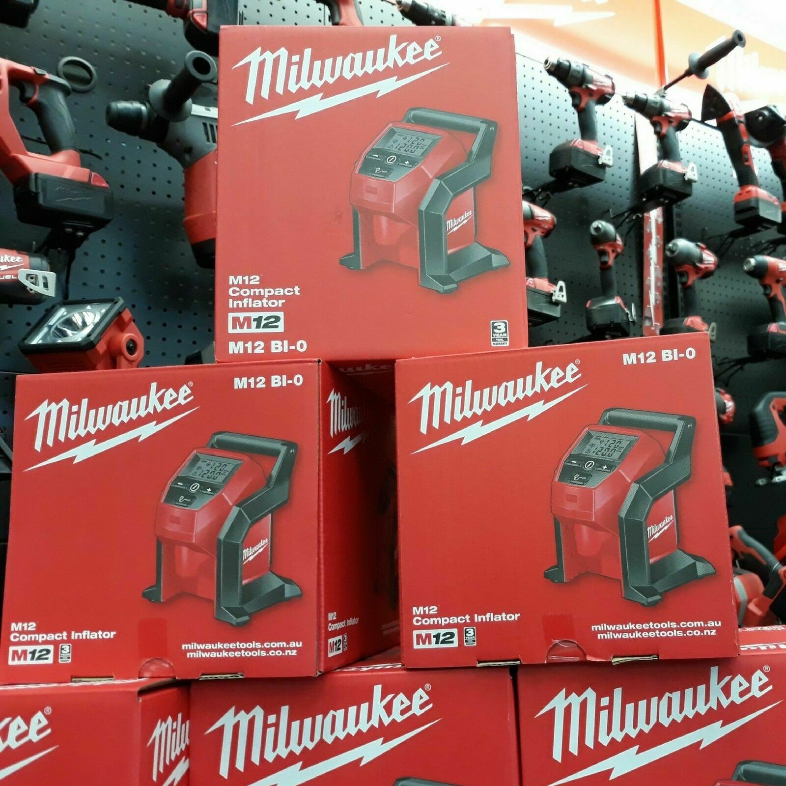 Milwaukee M12BI-0 Compact Tyre Inflator Li-ion Cordless Car Truck Air Pump Skin