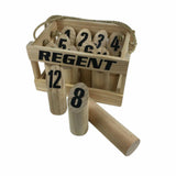 Number Toss Game Outdoor Toy Game Rope Baton Storage Crate Finska Wood Pins New