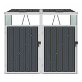 Outdoor Double Bin Shed With Lifting Lids 2 Compartments Garden Garbage Storage