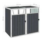 Outdoor Double Bin Shed With Lifting Lids 2 Compartments Garden Garbage Storage