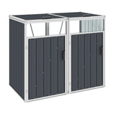 Outdoor Double Bin Shed With Lifting Lids 2 Compartments Garden Garbage Storage