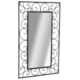 Outdoor Wall Mirror Steel Patio Garden Decor Feature Decorative Black