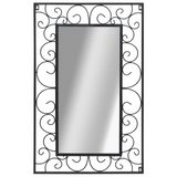 Outdoor Wall Mirror Steel Patio Garden Decor Feature Decorative Black