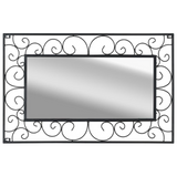 Outdoor Wall Mirror Steel Patio Garden Decor Feature Decorative Black