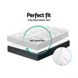 Pillowtop Matress Mattress Topper 1000GSM Protector Pad Cover 45cm Underlay Bed