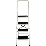 Foldable Non Slip 4 Step Steel Ladder Tread Stepladder Safety Handrail Rail.