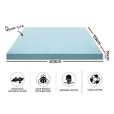 Memory Foam Mattress Topper Queen Size Cool Gel Bamboo Cover Motion Control