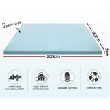 Memory Foam Mattress Topper Queen Size Cool Gel Bamboo Cover Motion Control