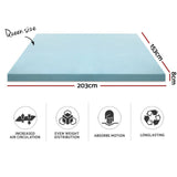 Memory Foam Mattress Topper Queen Size Cool Gel Bamboo Cover Motion Control