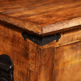 Rough Mango Solid Wooden Storage Chest Timber Trunk Blanket Box Table