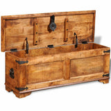 Rough Mango Solid Wooden Storage Chest Timber Trunk Blanket Box Table