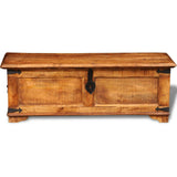 Rough Mango Solid Wooden Storage Chest Timber Trunk Blanket Box Table