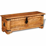 Rough Mango Solid Wooden Storage Chest Timber Trunk Blanket Box Table