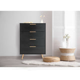 Shangri-La Chest of 4 Drawers - Vienna Collection (BlackGold)