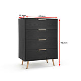 Shangri-La Chest of 4 Drawers - Vienna Collection (BlackGold)