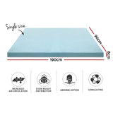 Memory Foam Mattress Topper Queen Size Cool Gel Bamboo Cover Motion Control