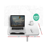 Artiss Laptop Table Desk Adjustable Stand With Fan - White