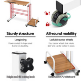 Adjustable Height Computer Table Laptop Standing Desk Mobile Office Work Tilt.