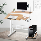 Adjustable Height Computer Table Laptop Standing Desk Mobile Office Work Tilt.