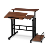 Adjustable Height Computer Table Laptop Standing Desk Mobile Office Work Tilt.