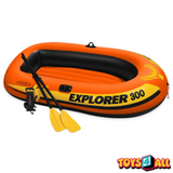 Intex Explorer 300 Kids Inflatable Boat 3 Person Pool Float Raft W/ Oars & Pump