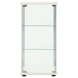 3-Layer Display Cabinet Tempered Glass White Decor Storage Shelves Organizer