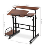 Adjustable Height Computer Table Laptop Standing Desk Mobile Office Work Tilt.