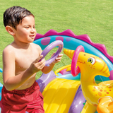 Intex Dinoland Play Center Inflatable Slide Sprayer Kids Swimming Pool Water Toy