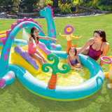 Intex Dinoland Play Center Inflatable Slide Sprayer Kids Swimming Pool Water Toy