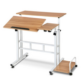 Adjustable Height Computer Table Laptop Standing Desk Mobile Office Work Tilt.