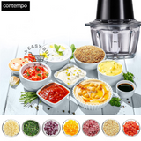 Food Mini Processor 860ml Electric Kitchen Chopper Vegetable Glass Meat Grinder