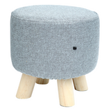 Fabric Ottoman Foot Stool Rest Pouffe Footstool Wood Storage Padded Seat