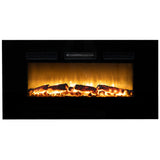 CARSON 100cm Electric Fireplace Heater Wall Mounted 1800W Stove with Log Flame Effect