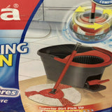 Vileda Easy Wring & Clean Spin Mop Turbo Handle Microfibre Strings Foot Pedal AU