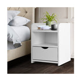 White Bedside Table Drawer Storage Shelf Nightstand Furniture Child Safe White