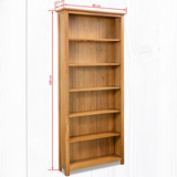 Wooden Bookcase Book Shelf Furniture Storage 6 Tier Timber Oak Display Unit.