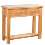 Wooden Console Table Hallway Entry Side Display Stand Drawers Solid Oak Wood