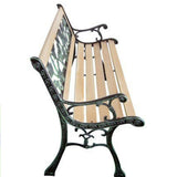 Wooden Garden Bench Outdoor Furniture Park Patio Seat Lounge Chair Timber Metal