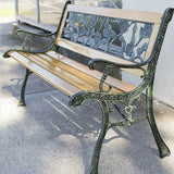 Wooden Garden Bench Outdoor Furniture Park Patio Seat Lounge Chair Timber Metal