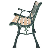 Wooden Garden Bench Outdoor Furniture Park Patio Seat Lounge Chair Timber Metal